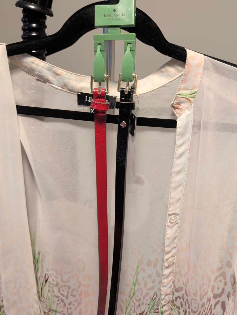 Kate Spade 2 genuine leather belt one is black other is red